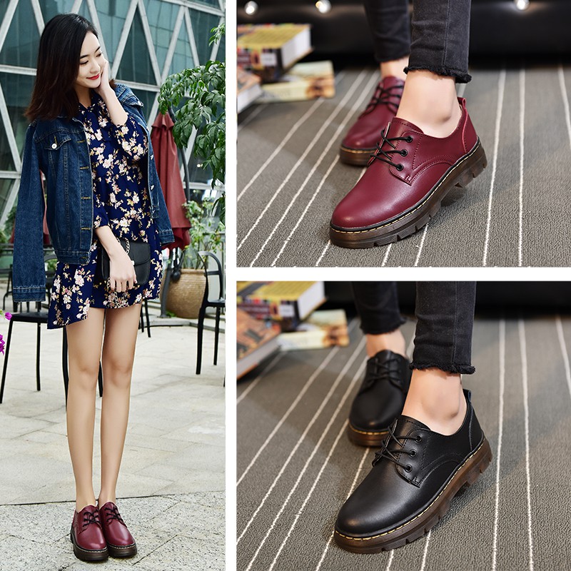 Ready Stock Women New England Dr.Martens Martin Shoes Tooling Shoes Tassel Shoes Casual lace up Loafers Formal shoes