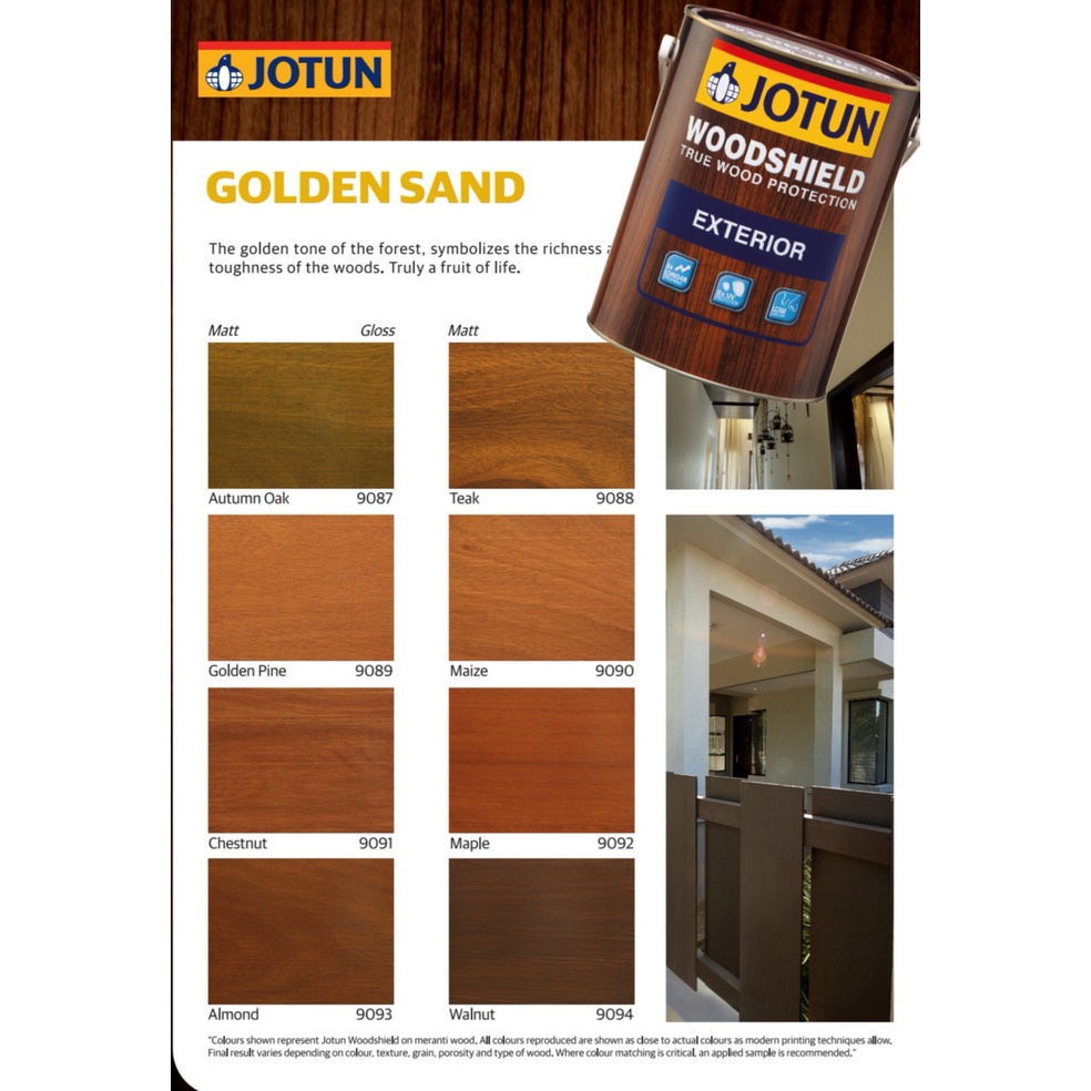 SINAR JOTUN WOODSHIELD EXTERIOR 1 LITER SHELLAC & VARNISH WOOD PAINT