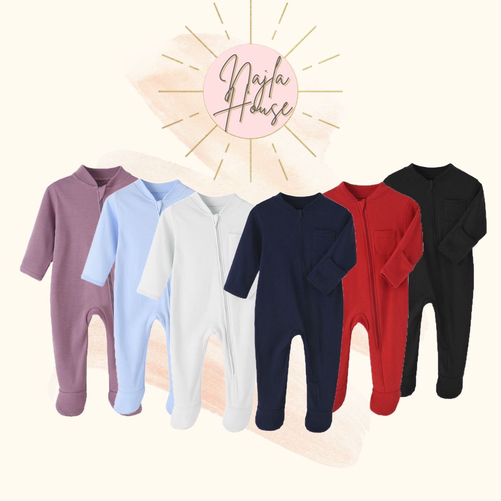 One Way Zipper Sleepsuit Footies Newborn Infant Kids Sleepwear (2/2