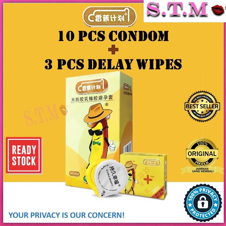🔥ORIGINAL🔥 Banana Project 10 Condom + 3 Delay Wipes (With Barcode ...