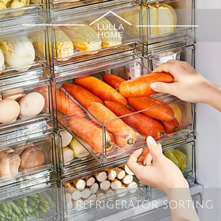 SANNO Fridge Food Storage Vegetable Fruit Containers Produce Saver  Container Stackable Refrigerator Freezer Organizer Fresh Keeper Drawers  Organizer