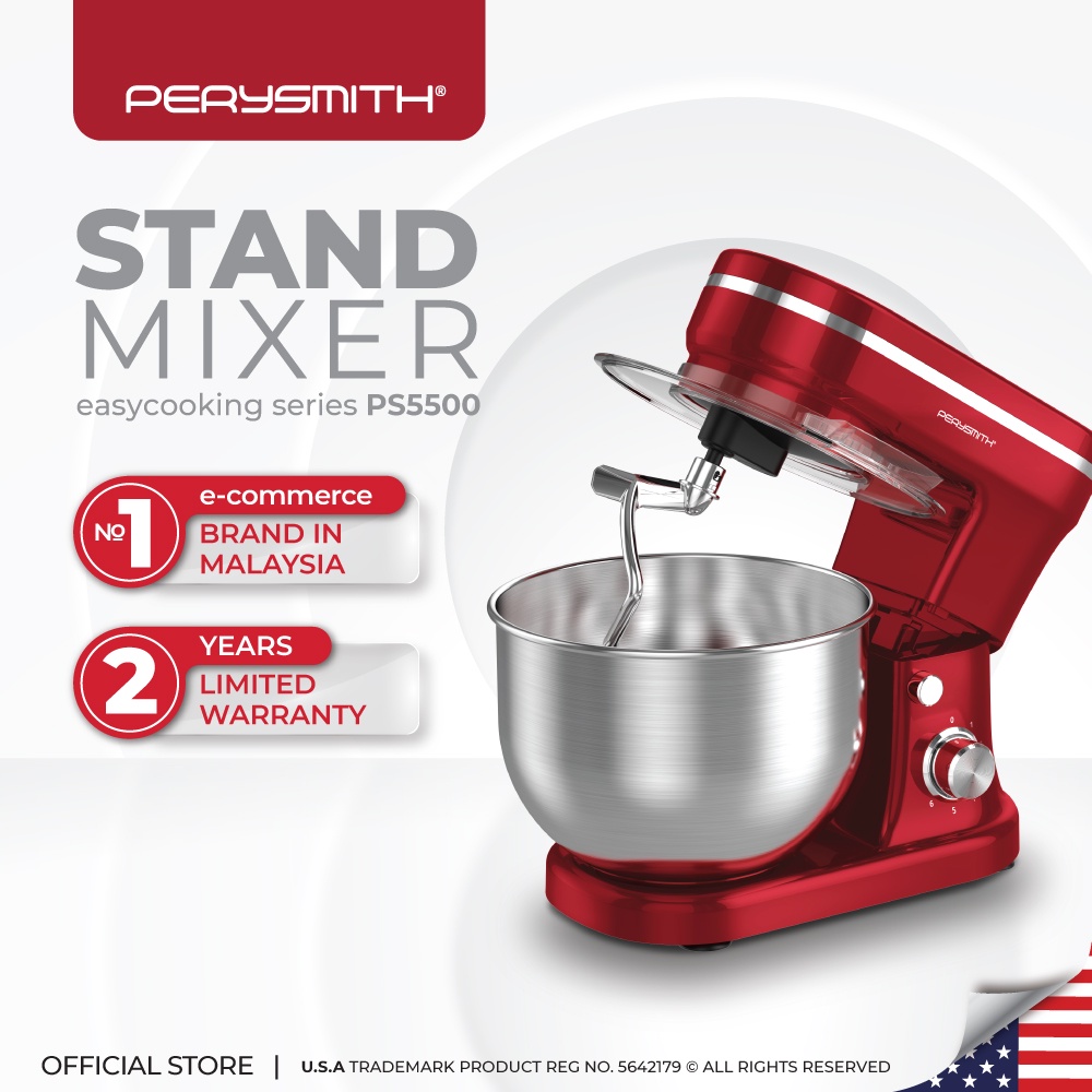 PerySmith Stand Mixer EasyCooking Series (5.5L/1200W) PS5500 | Shopee ...