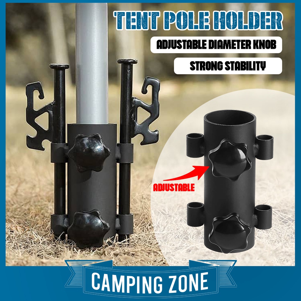Adjustable Camping Tent Flysheet Pole Holder Canopy Awning Support Canopy Rod  Holder Pemegang Tiang Khemah 杆架固定器