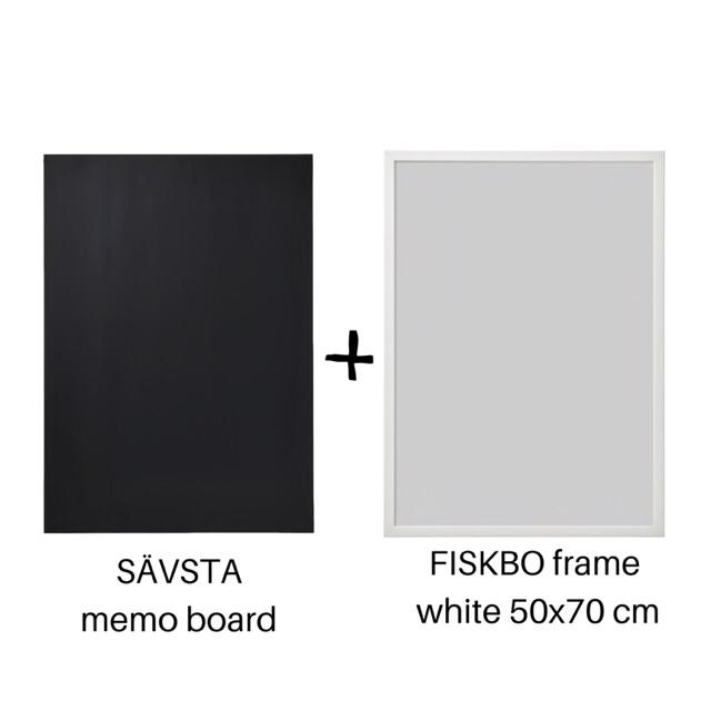 IKEA SAVSTA memo board home wall decor hiasan dinding papan notis black