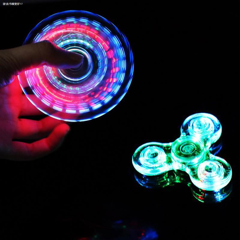 ┋♣led Light Fidget Spinner Hand Top Spinners Glow Figet Spiner Stress 