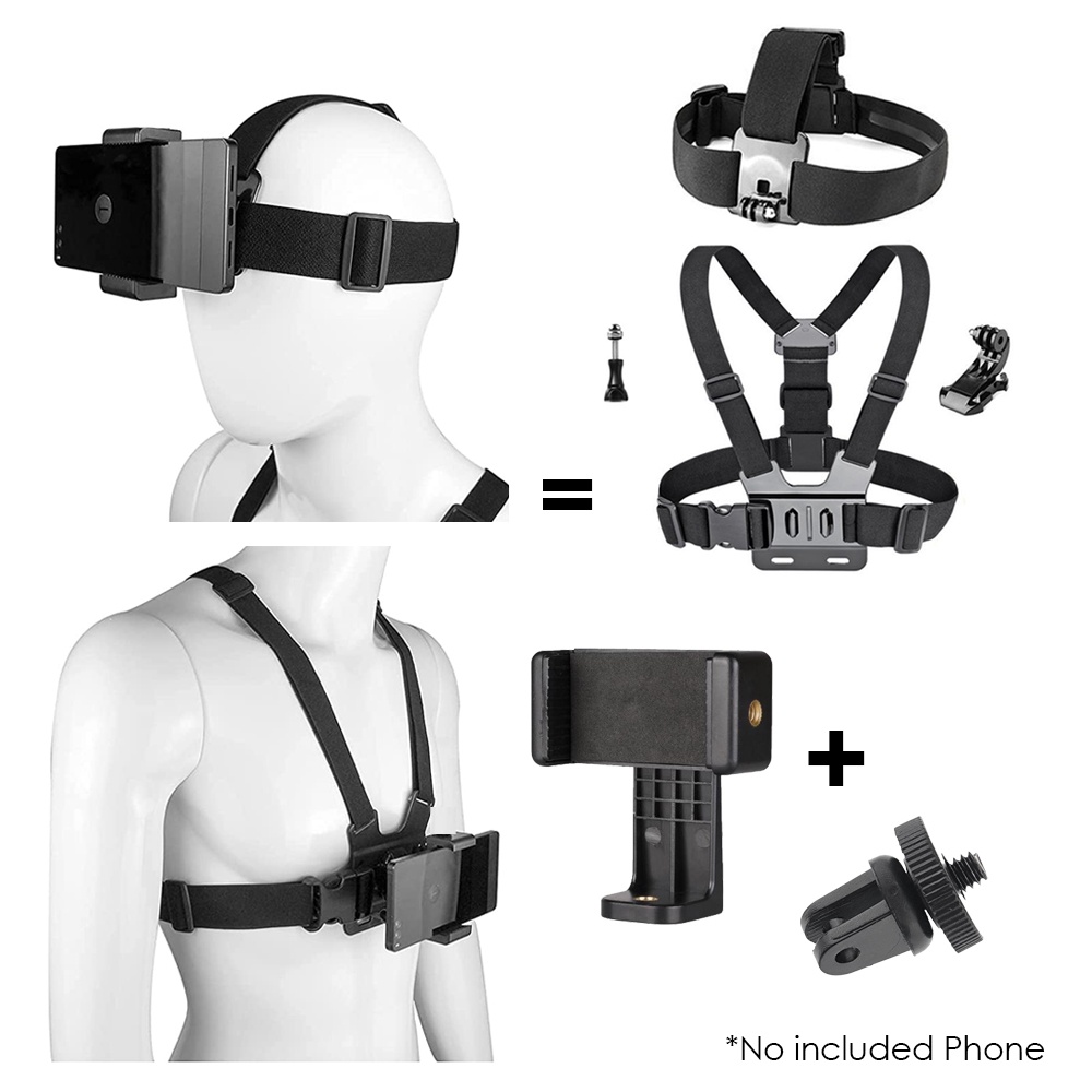 Chest Head Strap Belt Head Strap Mount Chest Mount Harness Kit Chest Strap for Mobile GoPro