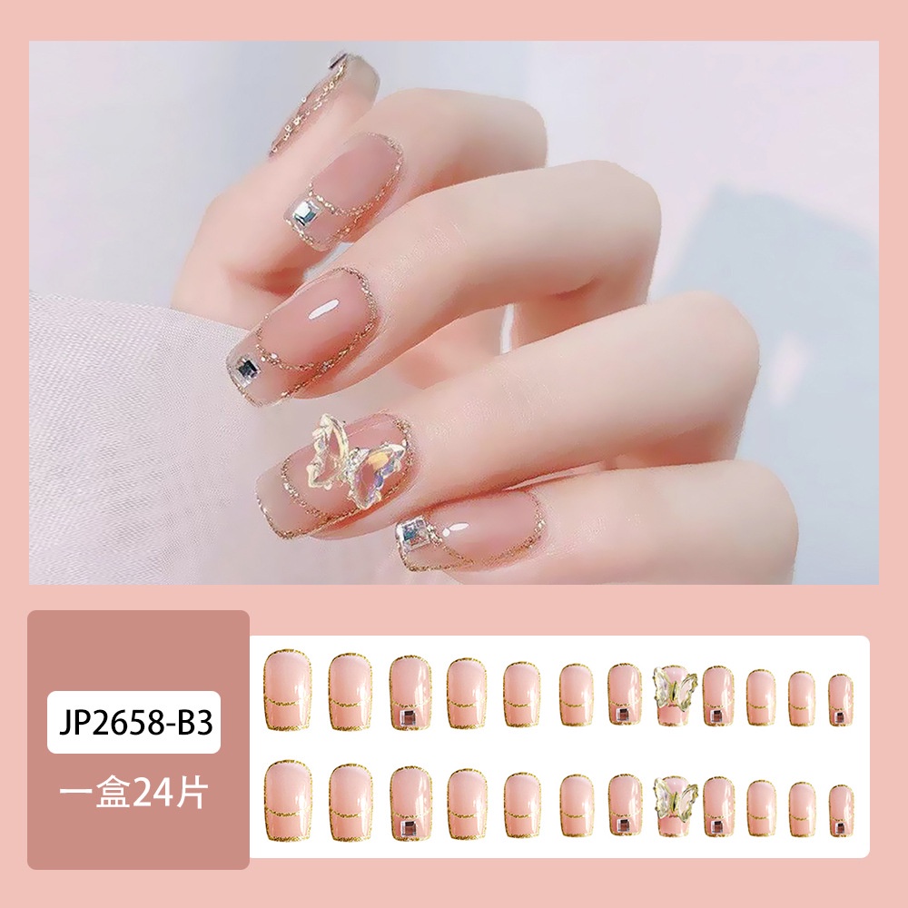 M1 Nails art Shiny & Diamond jelly Gel sticker 24 PCS Finished nail ...