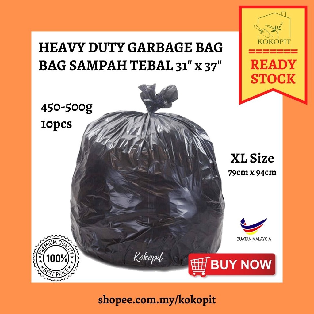 Heavy Duty Garbage Bag Plastik Sampah XL