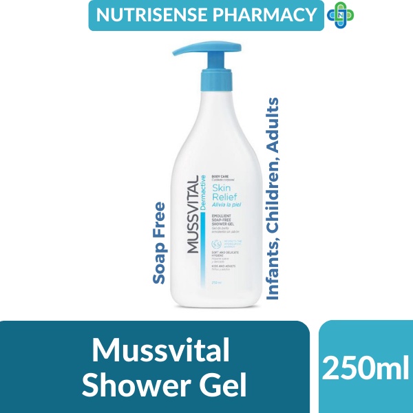 Mussvital Dermactive Emollient Soap-Free Shower Gel 250ml [Sensitive ...