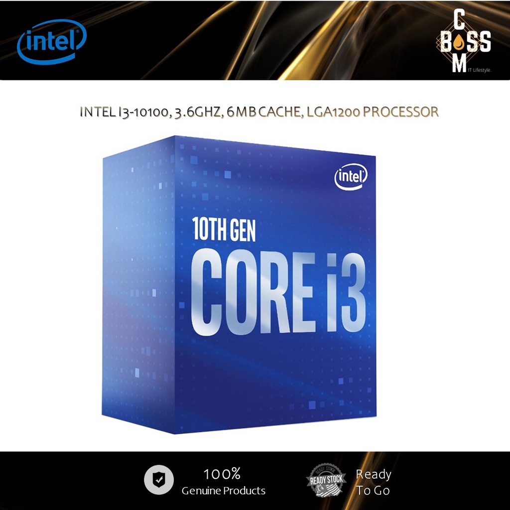 Processador Intel Core i3-10100 LGA 1200 4.30GHz 6MB Cache