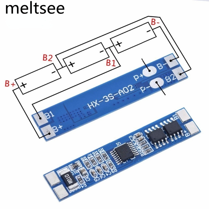 2 Pezzi BMS 3S 12V Per Batterie 18650 Li-ion 10A – Protezione E Ricarica Per Pacchi 10.8V 11.1V 12.6V