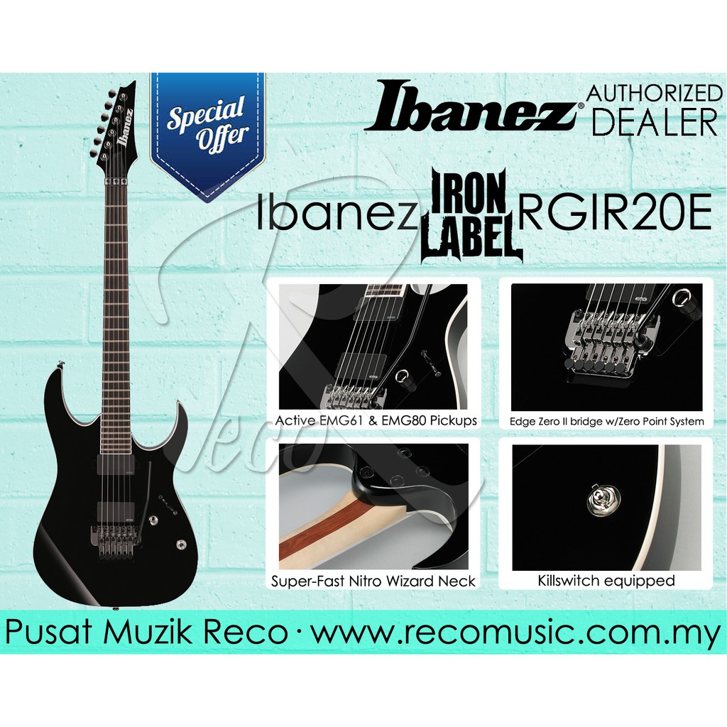 Ibanez RGIR20E Iron Label Electric Guitar with EMG Pickups