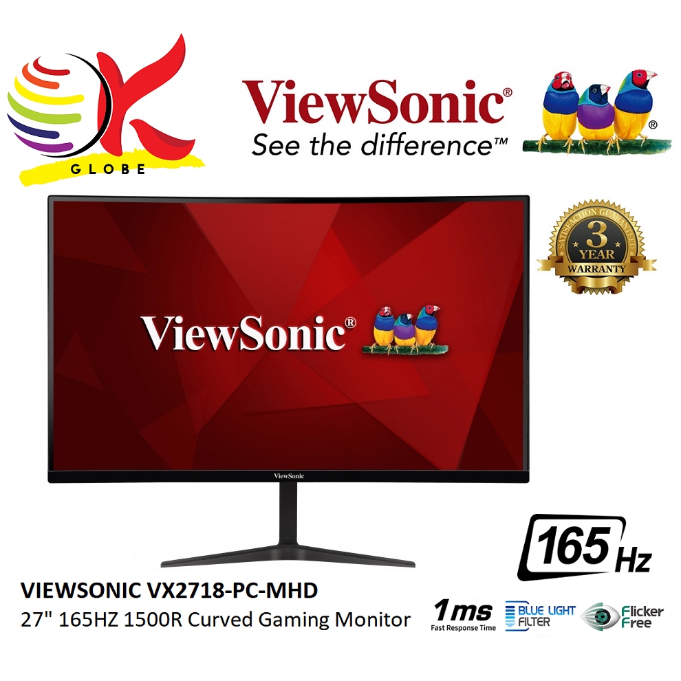 ViewSonic OMNI VX2718-2KPC-MHD - Écran LED - jeux - incurvé - 27 - 2560 x 1440 QHD @ 165 Hz - VA - 250 cd/m² - 4000:1 - 1 ms - 2xHDMI, DisplayPort - haut-parleurs | Rakuten