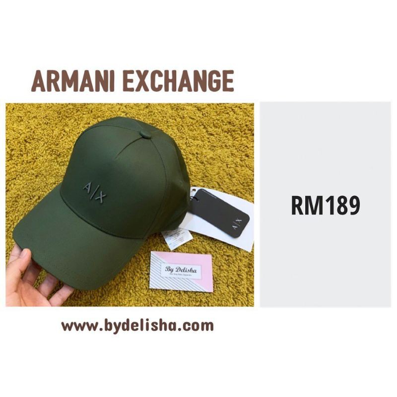 Armani Exchange Men Cap AX Logo Green Shopee Malaysia