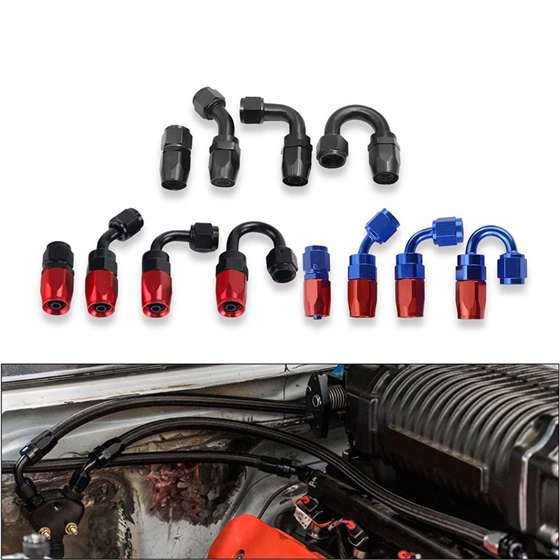 6AN 90 Degree Swivel Hose End Fitting for Braided Fuel Line 4Pcs