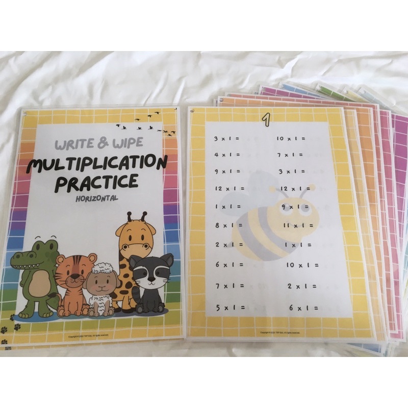 Multiplication Practice (Write & Wipe) [Times Table Practice, Latihan ...