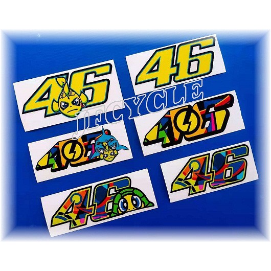 Sticker Number Valentino Rossi 46 Sharks Via 46 Sticker printed