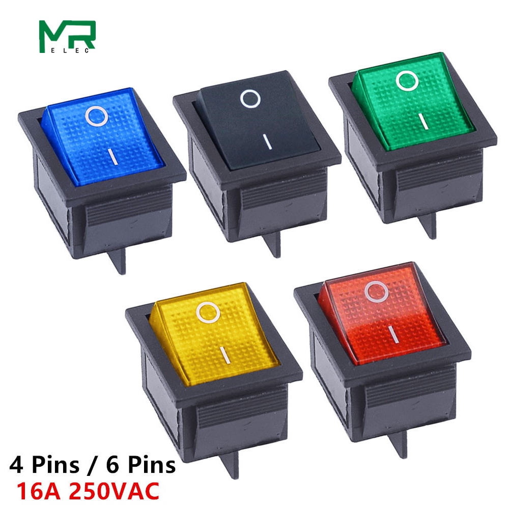KCD4 Rocker Switch Button ON OFF 2 Position 4 Pins 6 Pins Electrical
