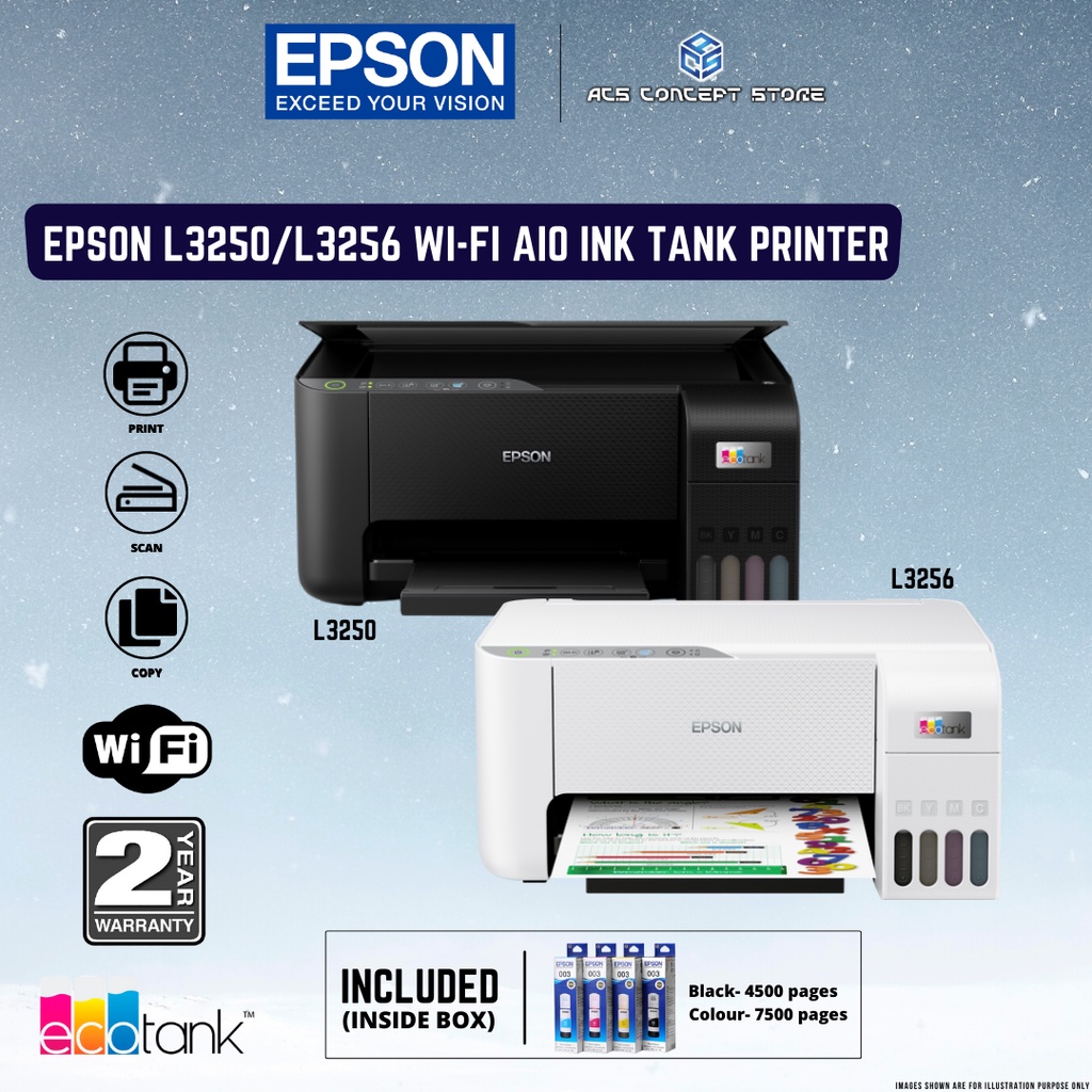 Ready Stock Epson Ecotank L3250 L3256 A4 Wi Fi All In One Ink Tank Printer Shopee Malaysia 3038