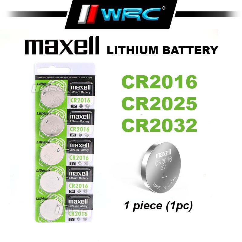 Maxell CR2016 CR2025 CR2032 Lithium Battery ( 1pc or 5pcs ) Shopee