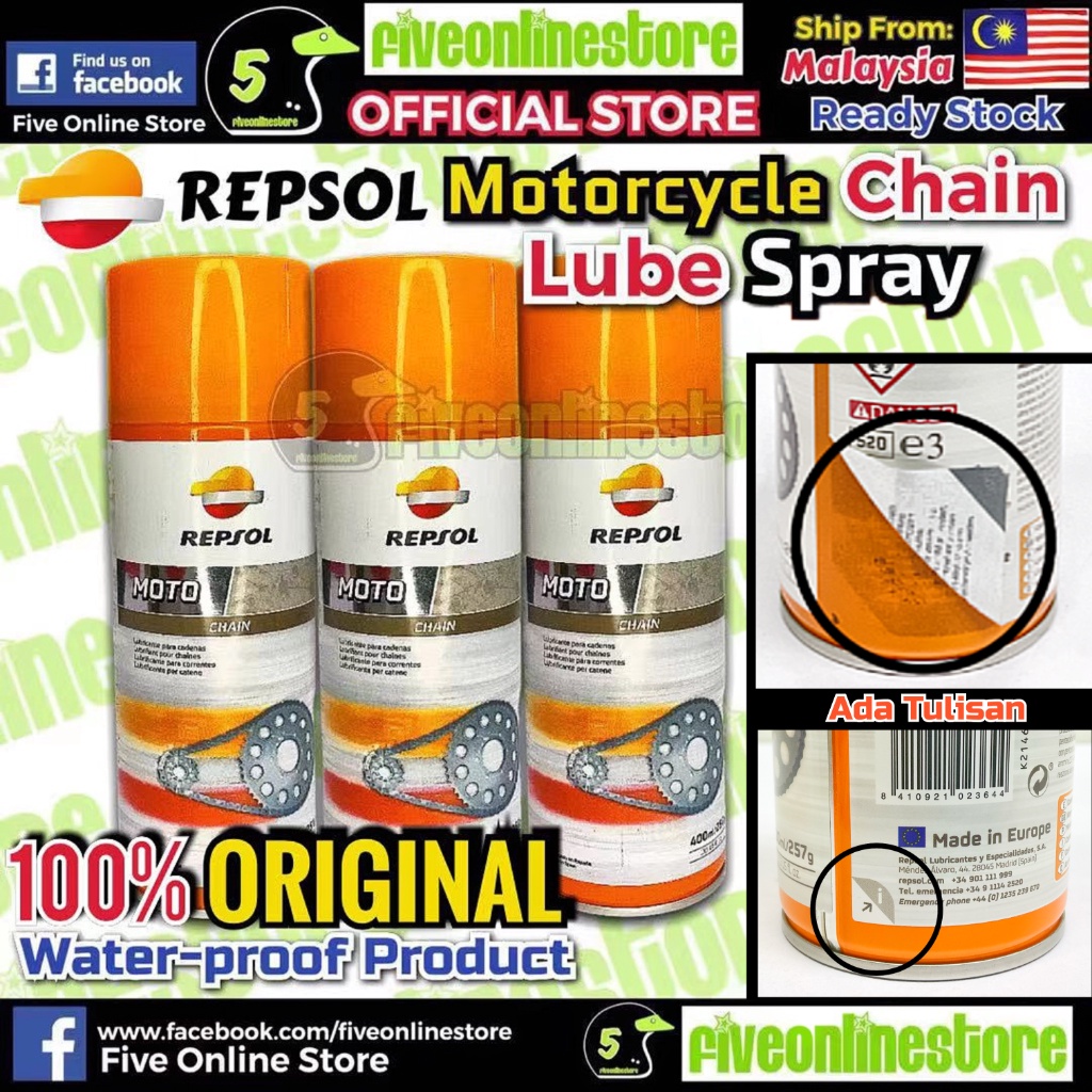 REPSOL Heavy Duty Chain Lube 400ml ORIGINAL 1 Bottle Maintenance Kit