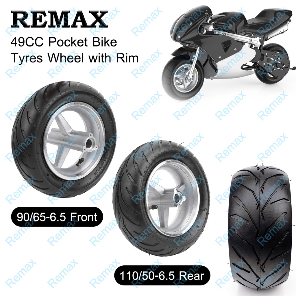 Front wheel complete 90/65-6.5 Pocket Bike / mini ATV / Mini Cross -   - motorcycle store
