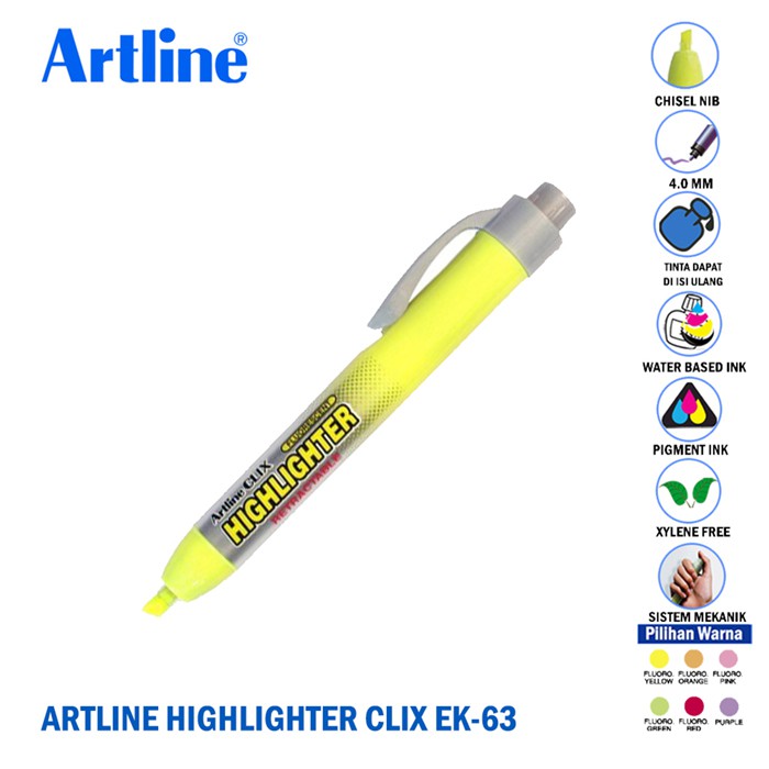 Artline CLICK HIGHLIGHTER EK-63 4.0MM | Shopee Malaysia
