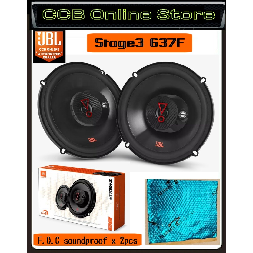 JBL Stage3 637F 6"-1/2" Three-Way Car Audio Speaker No Grill 45Wrms ...