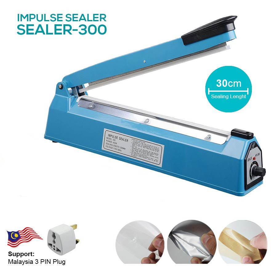 Impulse Sealer PFS-300S Plastic Bag Sealer (PP/PE) 12" or 300mm ...
