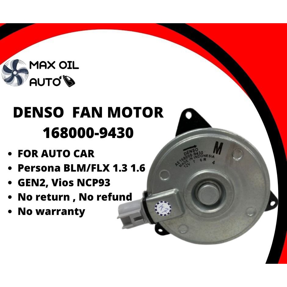 DENSO RADIATOR FAN MOTOR 1680009430 KIPAS MOTOR RADIATOR UNTUK AUTO