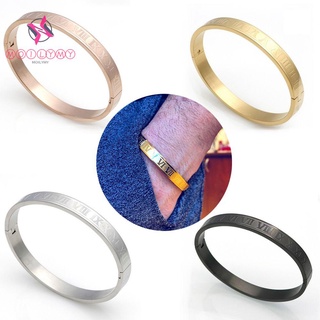 Hot Sell Titanium Stainless Steel Bangle Roman Numerals Gold
