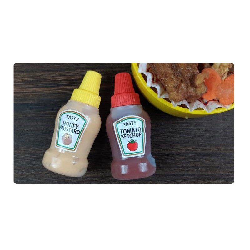 2pcs/set 25ML Mini Tomato Ketchup Bottle Portable Small Sauce