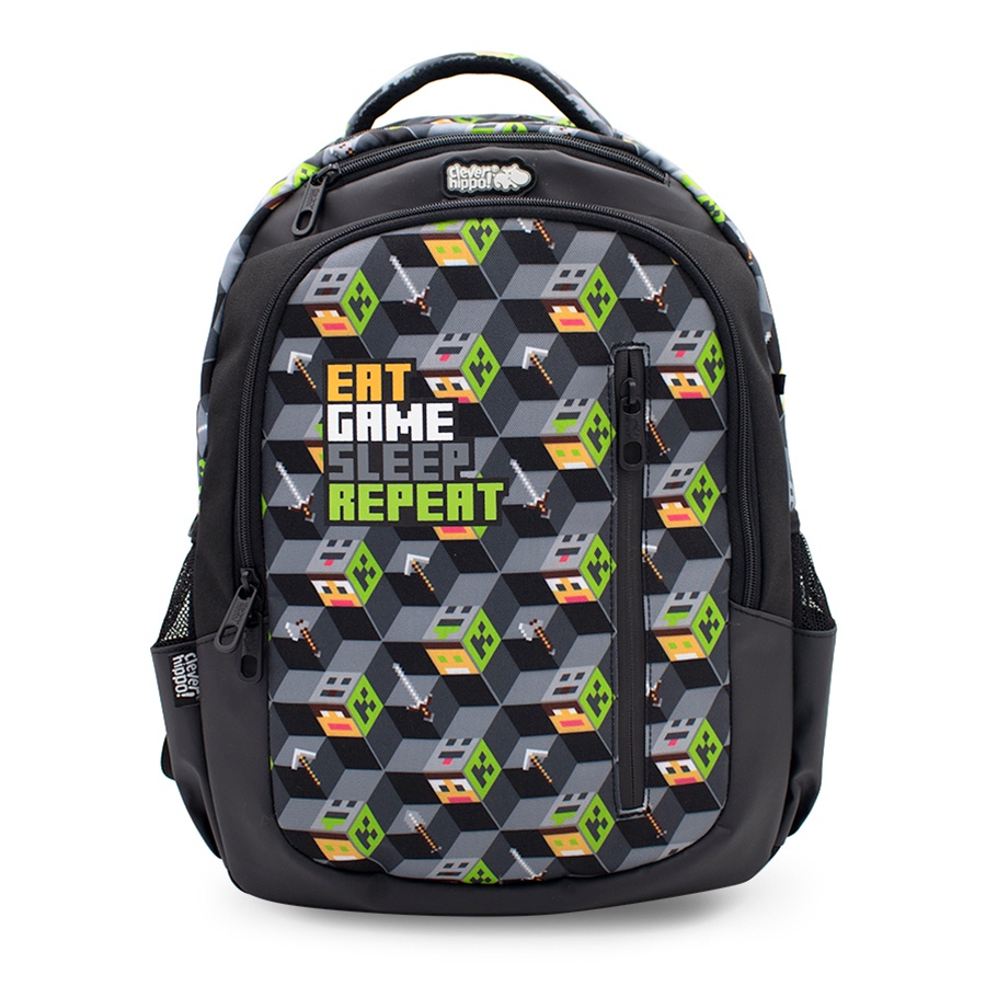Clever HIPPO Zipit Backpack Game Land BLACK BG9203 / BLACK Shopee