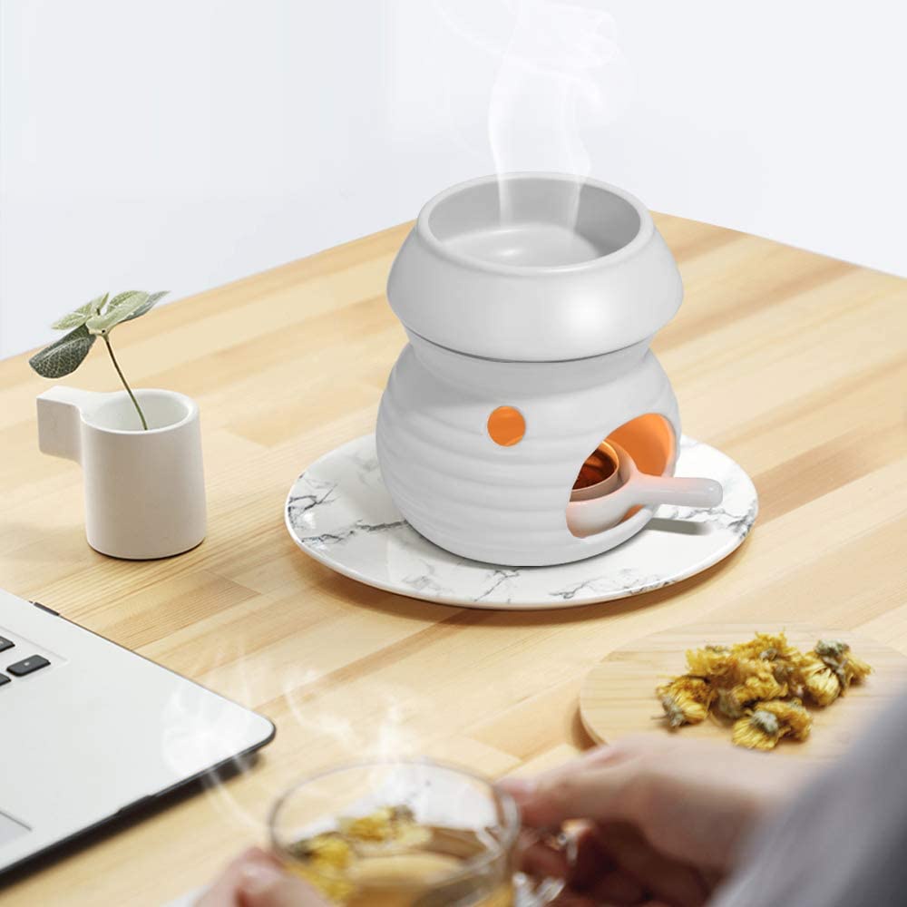【HiQiLi】 Aroma Burner Ceramic Oil Diffuser Candle Tea Light Oil Warmer ...