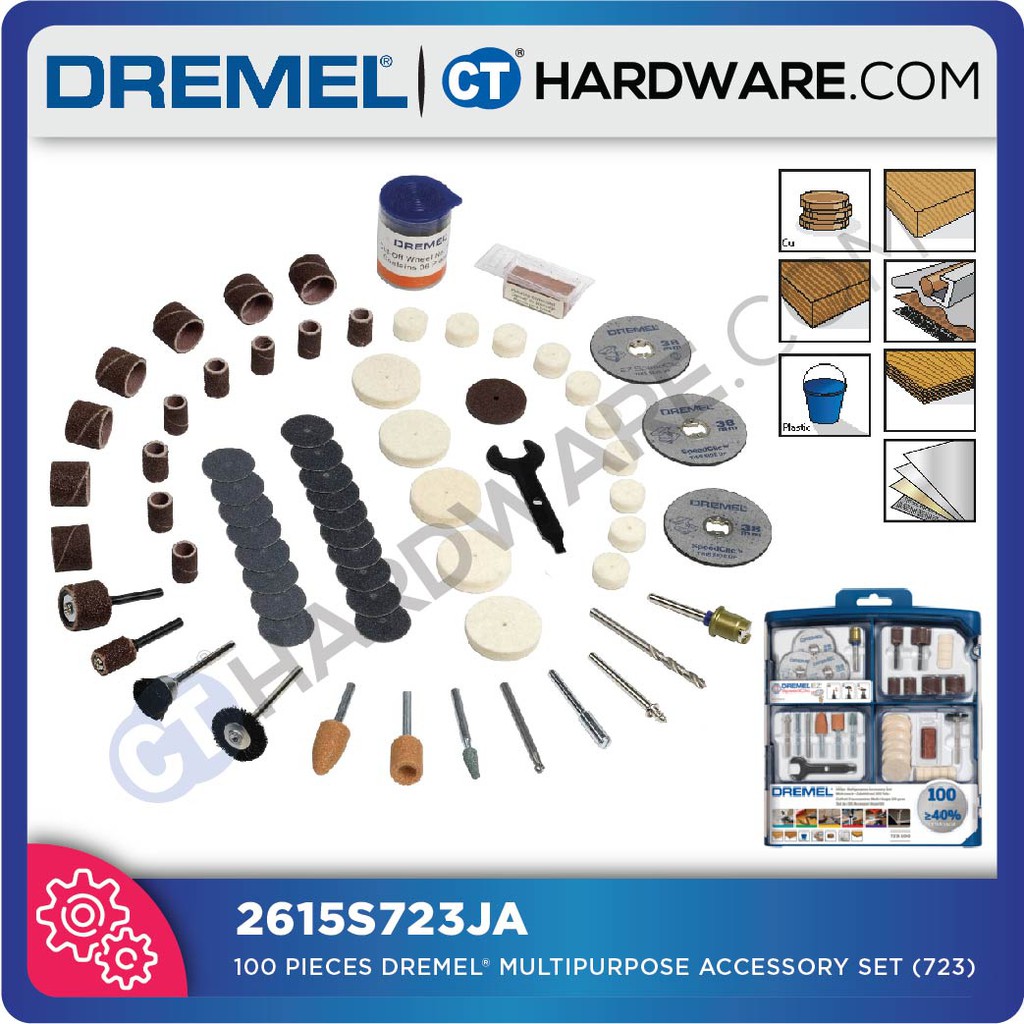 100 pieces DREMEL® Multipurpose Accessory Set (723)
