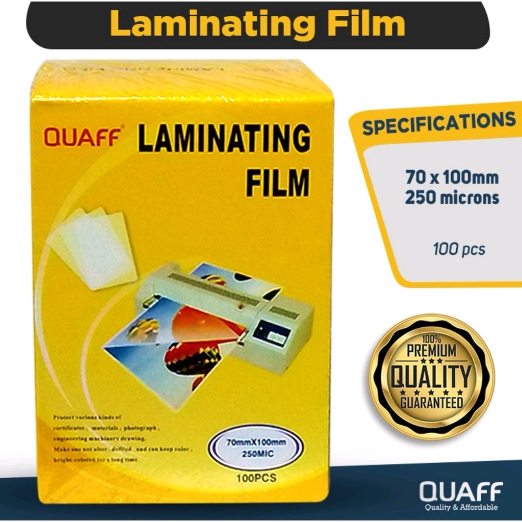 QUAFF Laminating Film ID Size 65x95mm 80x110 70x100 [125 Microns / 250 Microns]100sheets