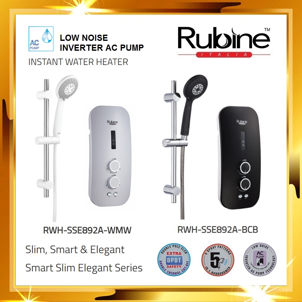 RUBINE SSE Series Silent Inverter AC PUMP Instant Water Heater RWH ...