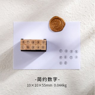 Number Set Date Set Wooden Handle Rubber Stamp 复古数字木质印章