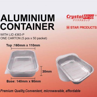 4618-P STAR PRODUCTS ALUMINIUM CONTAINER WITH LID Rectangle Shape