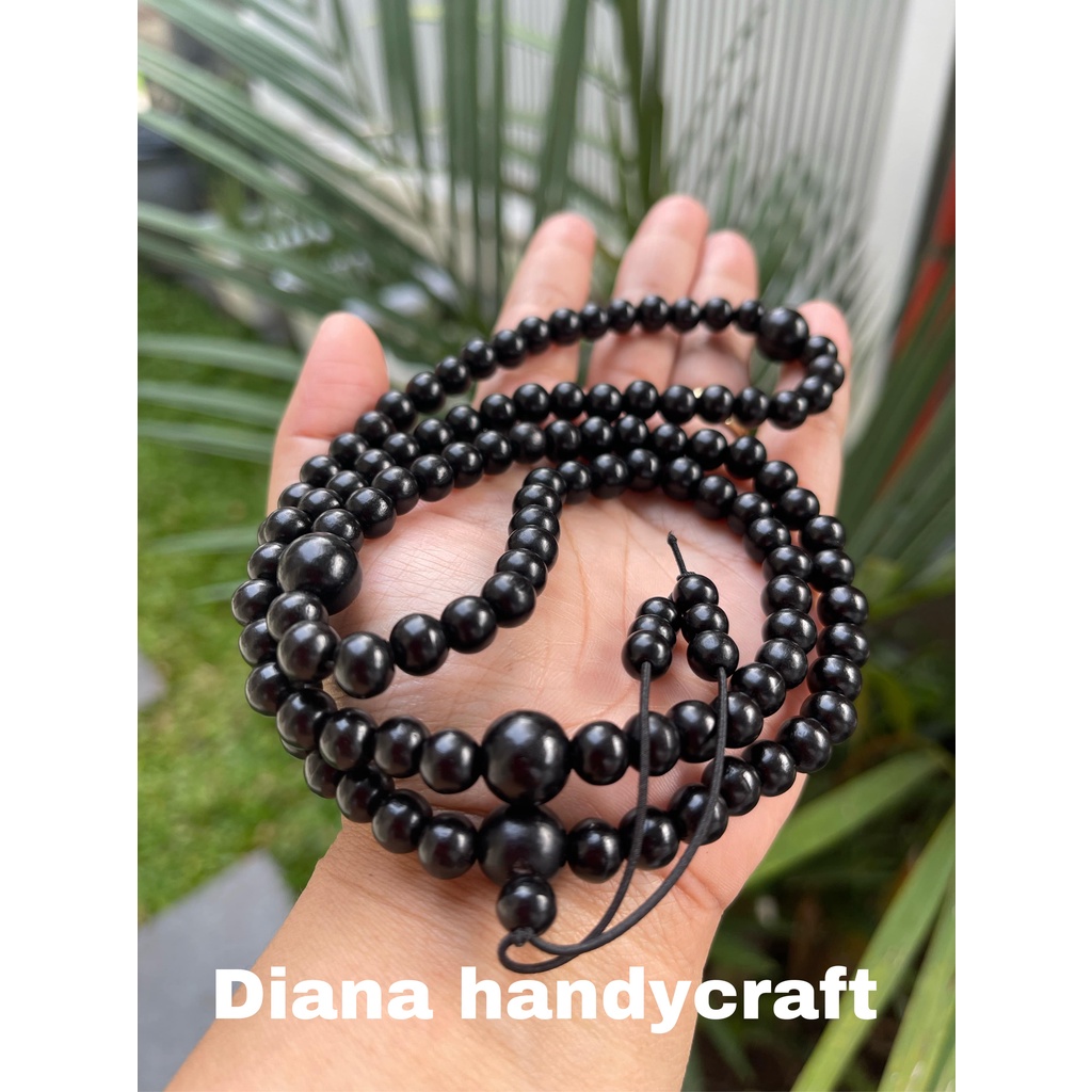 HITAM Tasbih 108 Beads 6mm Buddhist Tasbih Galih Moringa Black Tasbih ...