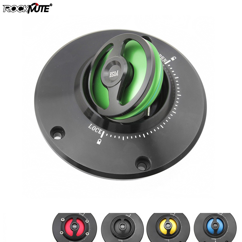 CNC Keyless Gas Tank Cap For Kawasaki ZX10R, ZX14, 650R, SV650 - Black Aluminum