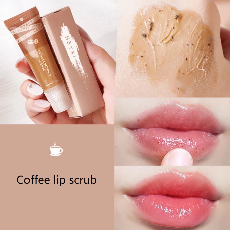 Moisturizing Coffee Lip Scrub Lip Balm Gentle Exfoliating Discoloration