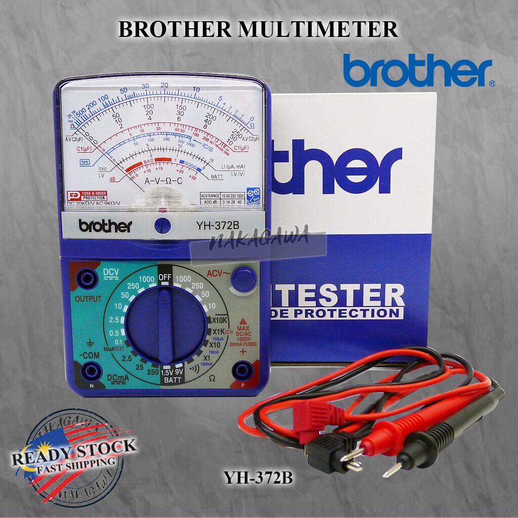 BROTHER MULTIMETER YH-372B MULTI TESTER METER BROTHER YH-372B ANALOG ...