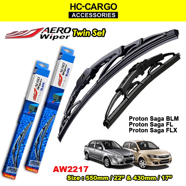 AERO WIPER Proton Saga BLM / FL / FLX / VVT Car Windscreen Wiper Size