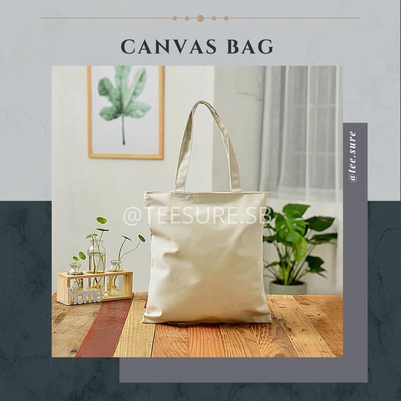 [ READY STOCK ] 12oz THICK MATERIAL Large Plain Canvas Bag Cotton Bag ...