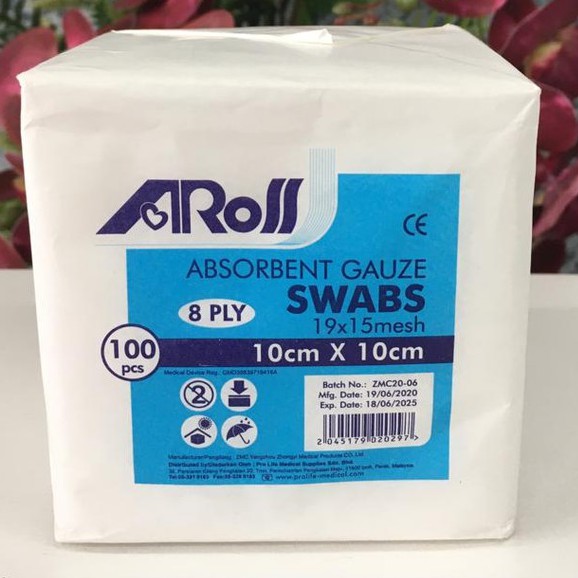 AROSS ABSORBENT GAUZE SWABS 10 X 10CM 100 PCS | Shopee Malaysia