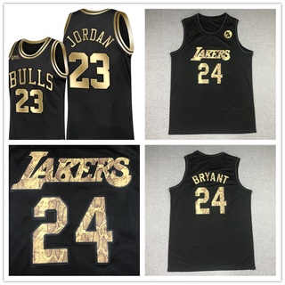 Los Angeles Lakers Kobe Bryant 24 Basketball Jersey NBA Black Gold  Commemorative Edition Swingman Shirt