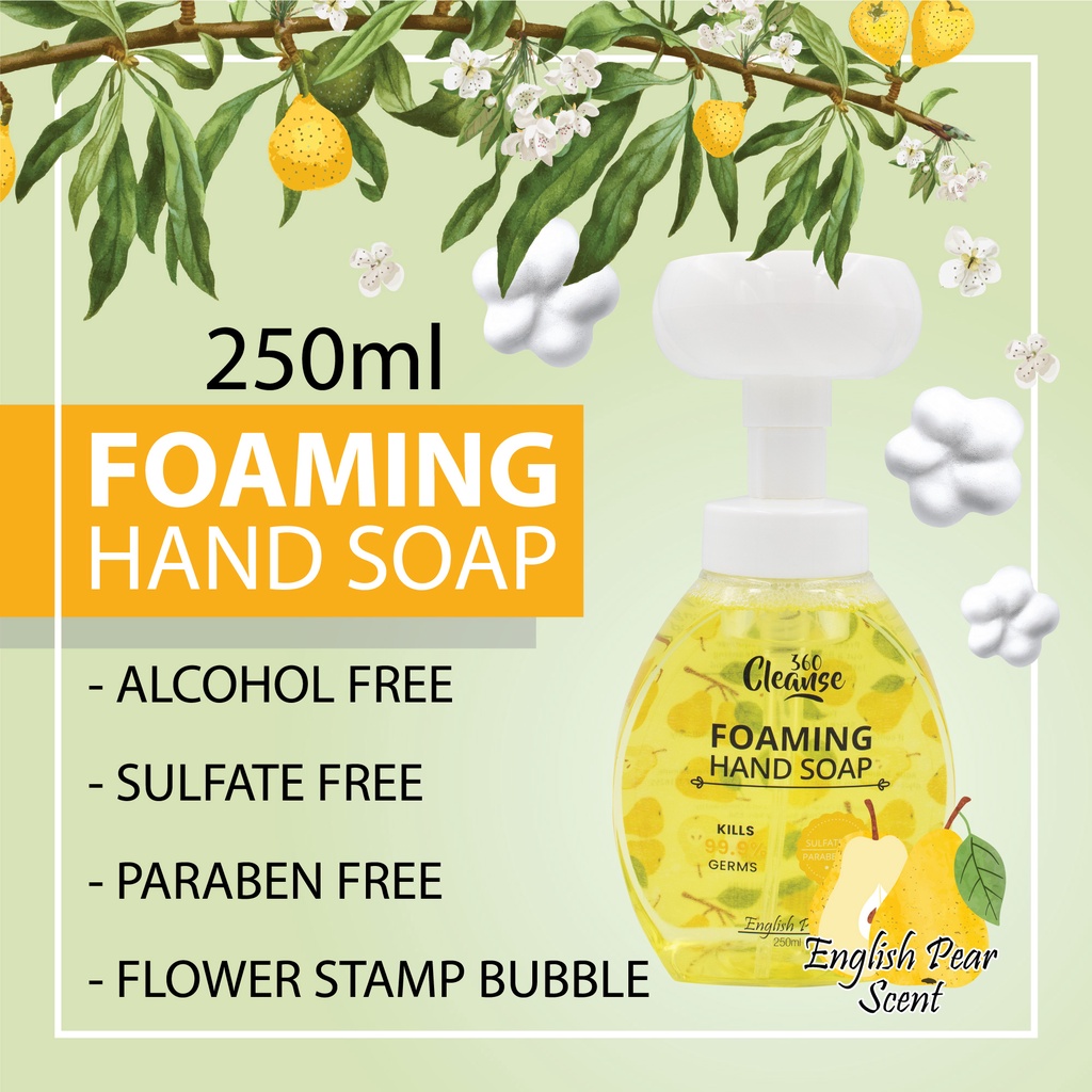 CLEANSE360 FLOWER FOAMING HAND SOAP 250MLENGLISH PEAR/CHERRY BLOSSOM