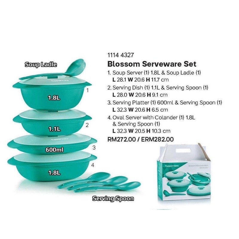 BLOSSOM SERVEWARE SET TUPPERWARE MURAH Shopee Malaysia