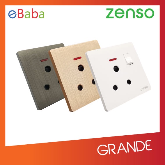 SIRIM!! ZENSO Switch Grande White/Gold/Hairline Black Switches & Socket ...